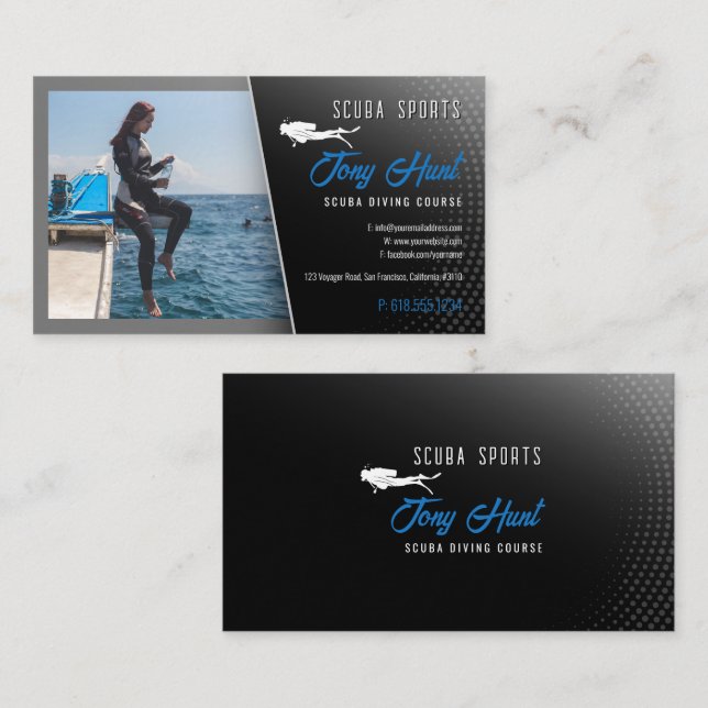 Diving Instructor | Frogman | Scuba Sports Business Card (Front/Back)