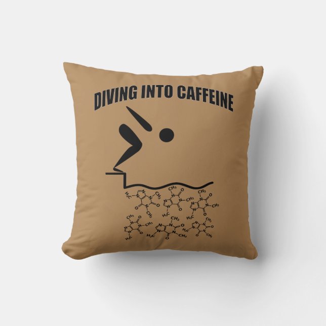 Diving Into Caffeine Brown Version Cushion (Front)