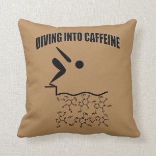 Diving Into Caffeine Brown Version Cushion