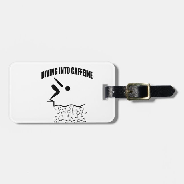 Diving Into Caffeine Luggage Tag (Front Horizontal)