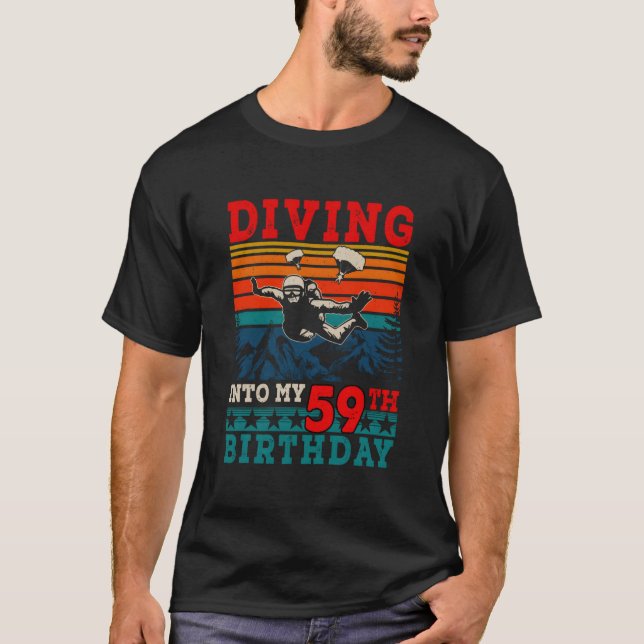 Diving Into My 59Th Skydiving T-Shirt (Front)