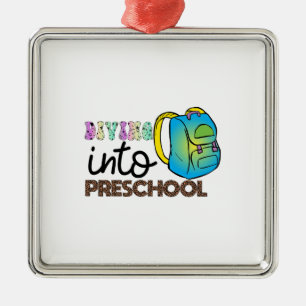 Diving Into Preschool Metal Ornament