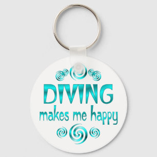 Diving Makes Me Happy Key Ring