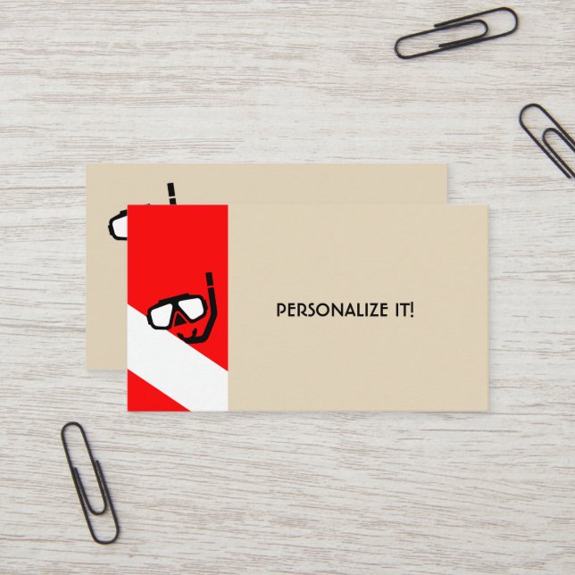 Diving mask with flag business card (Front/Back In Situ)