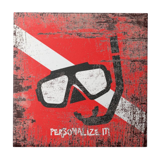 Diving mask with flag tile (Front)