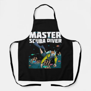Diving Master Scuba Diver Down Dive Adventure Ocea Apron