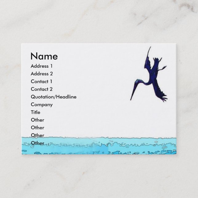Diving Pelican Card (Front)