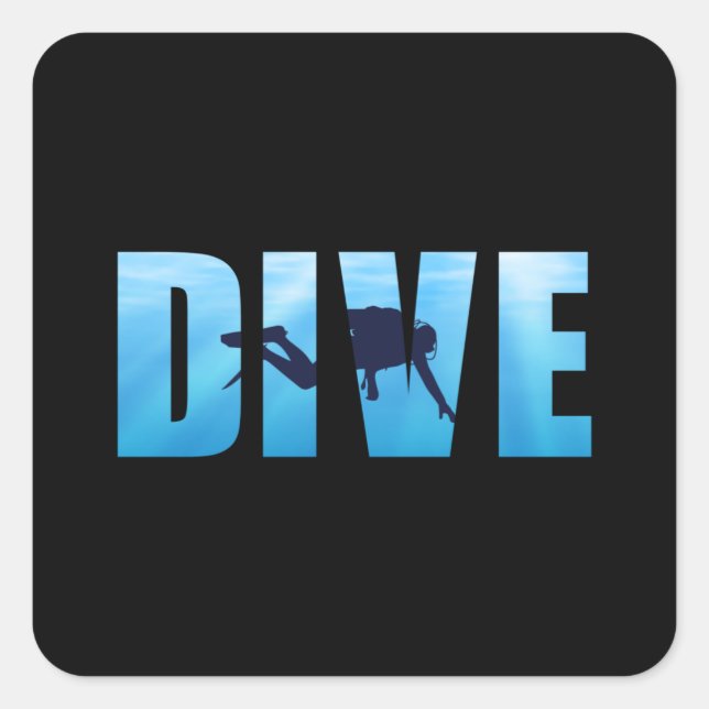 Diving Scuba Diving Dive Diver Funny Sea Gift Idea Square Sticker (Front)