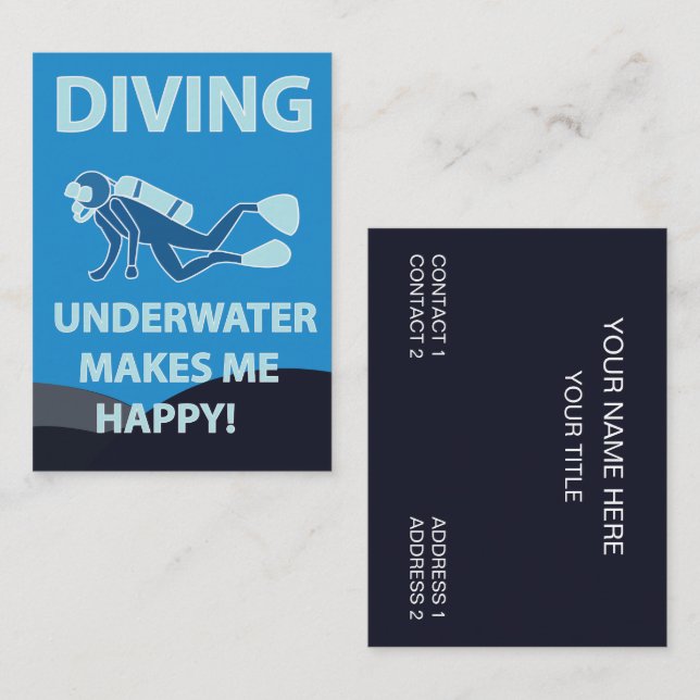 Diving Scuba Diving Underwater Diver Business Card (Front/Back)