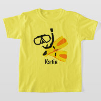 Diving Snorkel Fins Custom Girls Kids T-Shirt