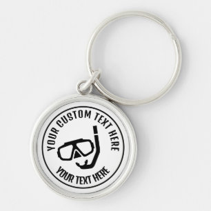 Diving Snorkel Icon Custom Keychain