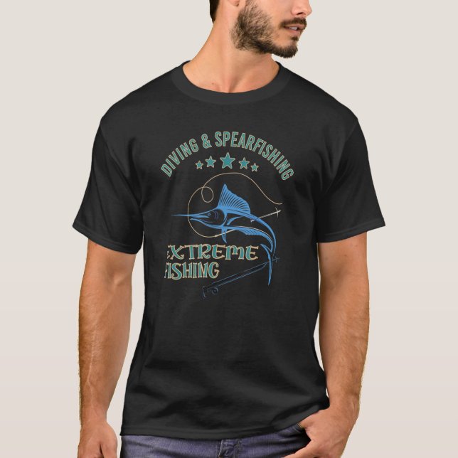 Diving Spearfishing Extreme Sport Knife Gun T-Shirt (Front)