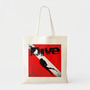 Diving sport, American Diver Down Flag SCUBA Tote Bag