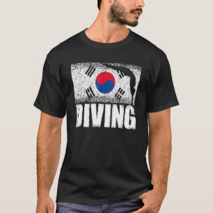 Diving Sport Korea Flag Korean Diver Swimmer T-Shirt