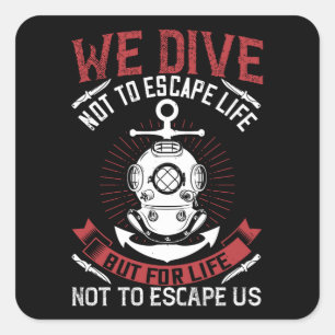 Diving - square sticker