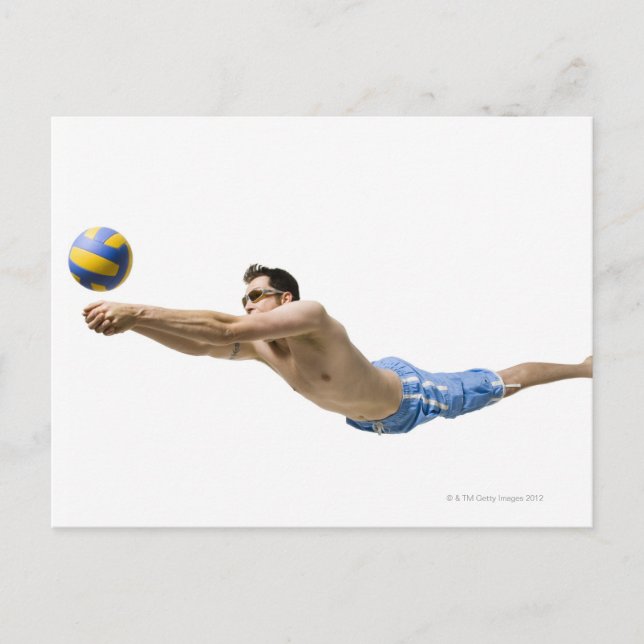 Diving volleyball player postcard (Front)