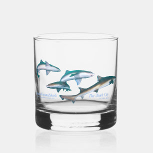 Diving with Shark Drinkware Set Whiskey Glass