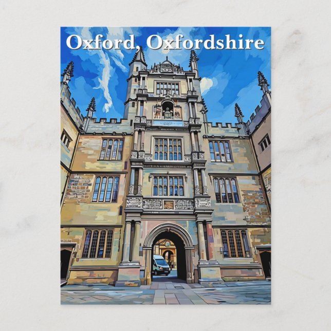 Divinity in Stone – Bodleian Library, Oxford Postcard (Front)