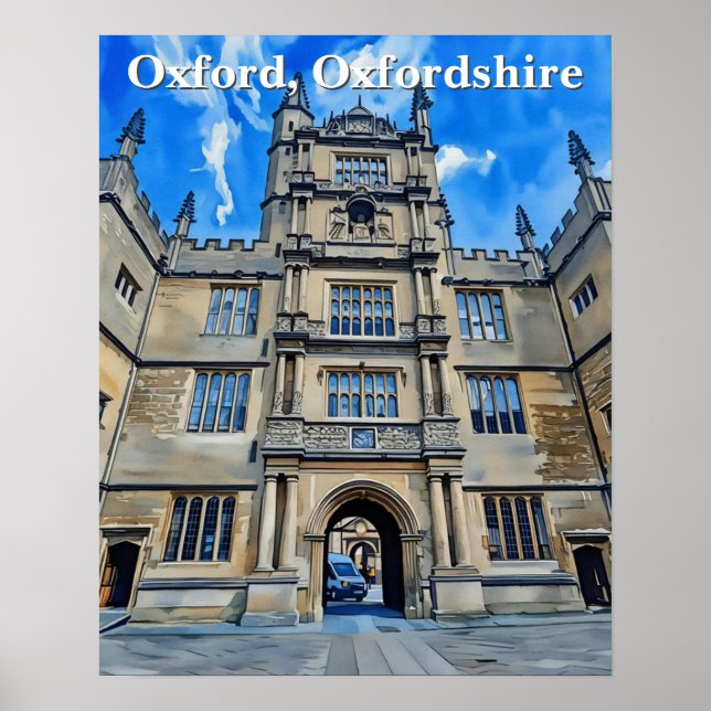 Divinity in Stone – Bodleian Library, Oxford Poster (Front)
