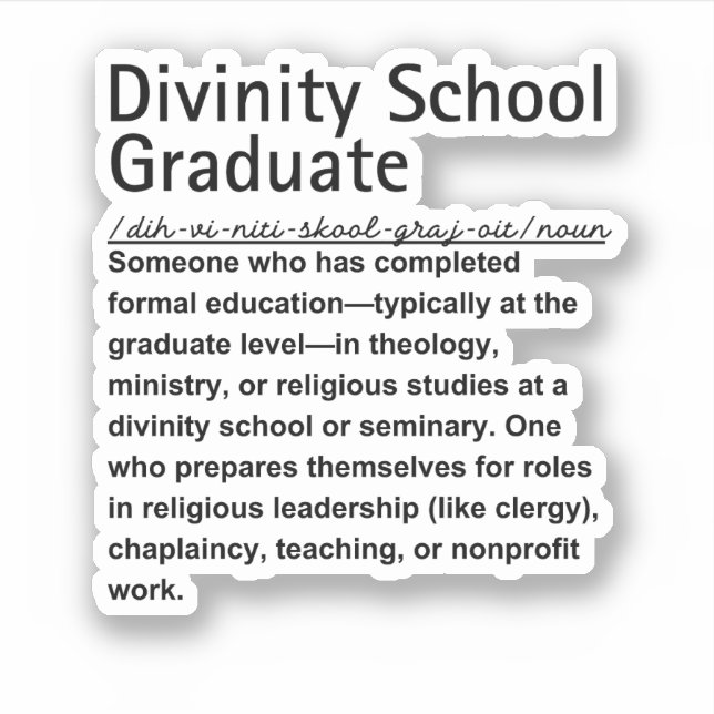 Divinity school graduate (Front)