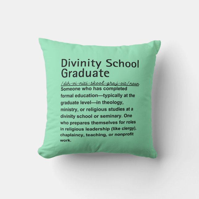 Divinity school graduate cushion (Front)