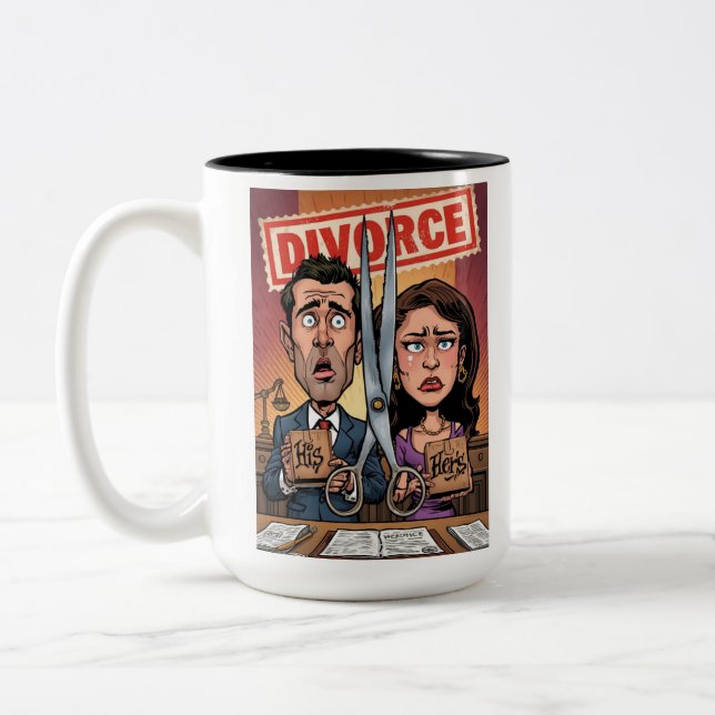 Divorce Announcement on Mug (Left)