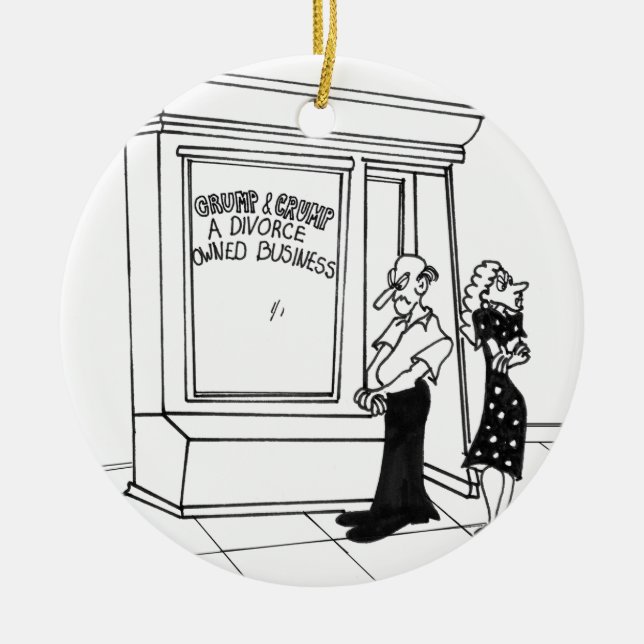 Divorce Cartoon 2458 Ceramic Ornament (Front)