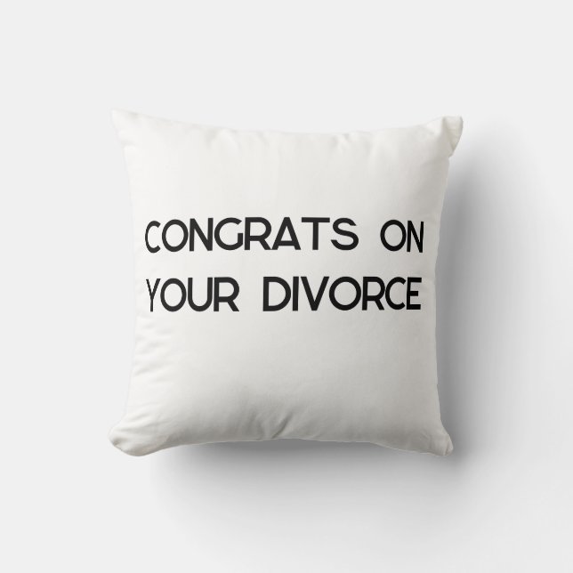 Divorce Congratulations Gift Cushion (Front)