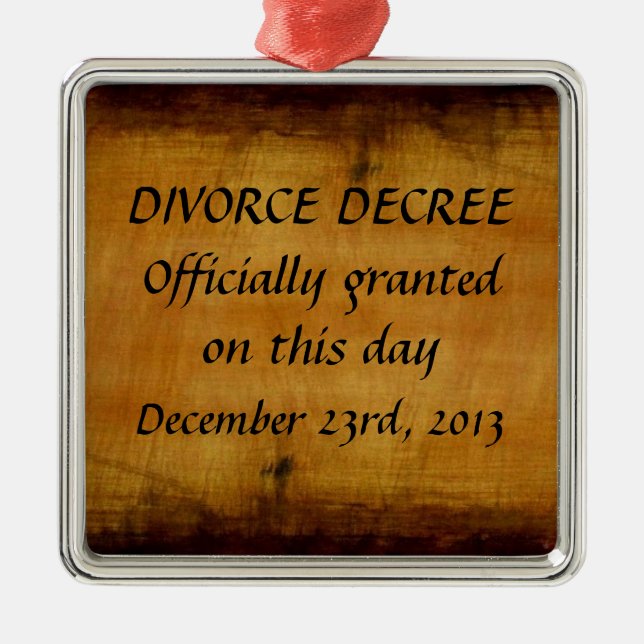 Divorce Decree Metal Tree Decoration (Front)