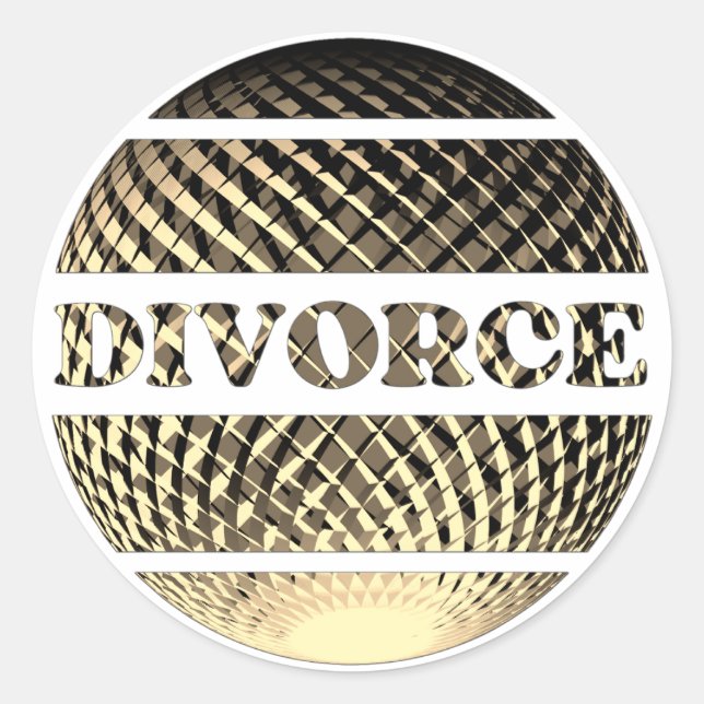 Divorce greeting card gold platinum classic round sticker (Front)