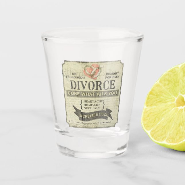 Divorce Humour Shot Glass (Front)