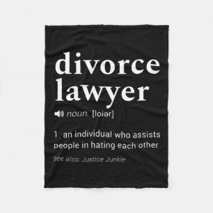 Divorce Lawyer' Gag Dictionary Definition Design  Fleece Blanket