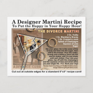 Divorce Martini Recipe Postcard
