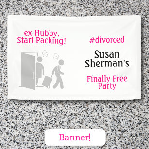 Divorce Party Decor Finally Free Funny Pink Banner