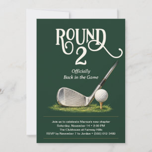 Divorce Party Invitation for Men Round 2 Golf