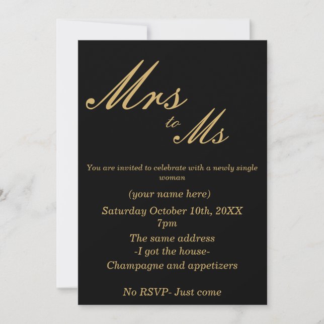 Divorce Party Invite (Front)