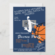 Divorce party invites: Athletic alimony