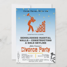 Divorce party invites: Construction closure
