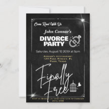 Divorce party invites: Finally free, free bird