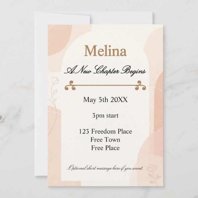 Divorce Party New Chapter Celebration Invitation (Front)