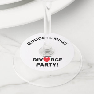 "Divorce Party" Personalised Wine Glass Tags