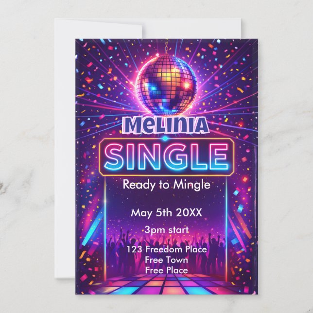 Divorce Party Single and ready to Mingle Invitation (Front)