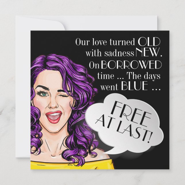 Divorce Party Time Pop Art Invitation (Front)