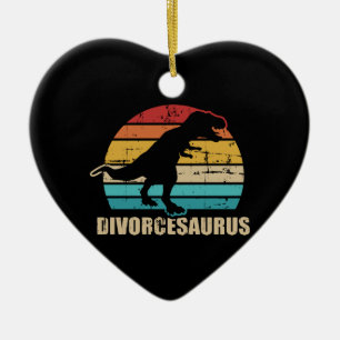 Divorce saurus ceramic ornament
