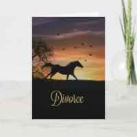 Divorce Support Encouragement Card Horse Running