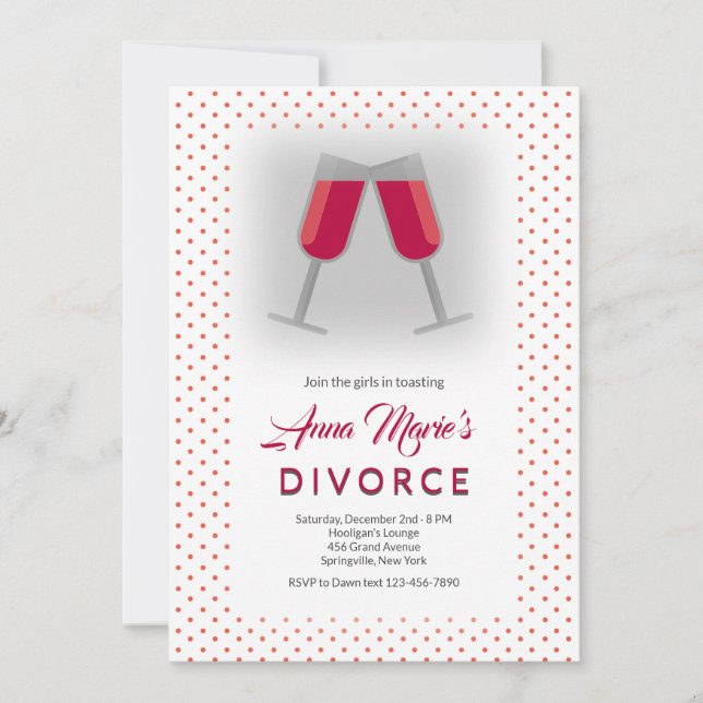 Divorce Toast Invitation (Front)