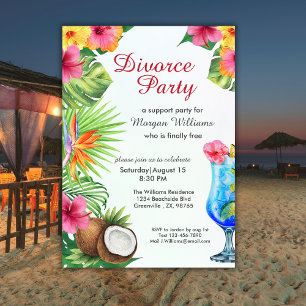 Divorce Tropical Summer Dine & Cocktail Party Invitation