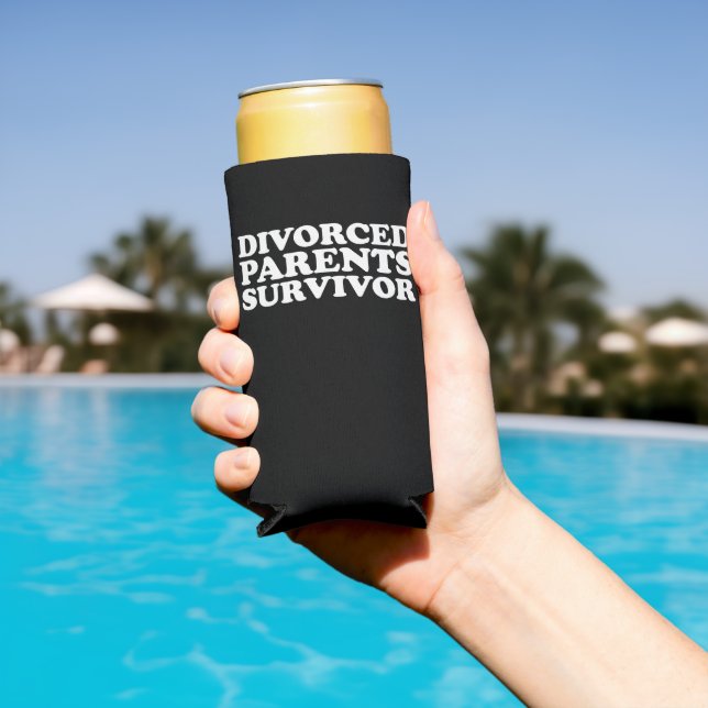 Divorced Parents Survivor Funny Seltzer Can Cooler (In Situ Pool)
