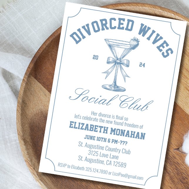 Divorced Wives Social Club Divorce Party Invitation (Creator Uploaded)