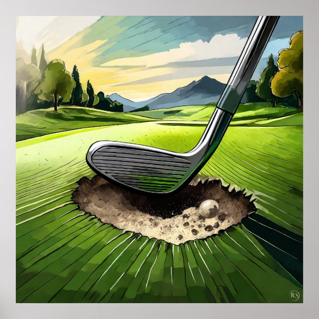 Divot King - Golf Art Print (Front)